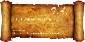 Tillinger Anita névjegykártya